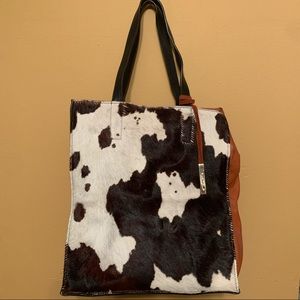 Western Genuine leather and calf hair bag